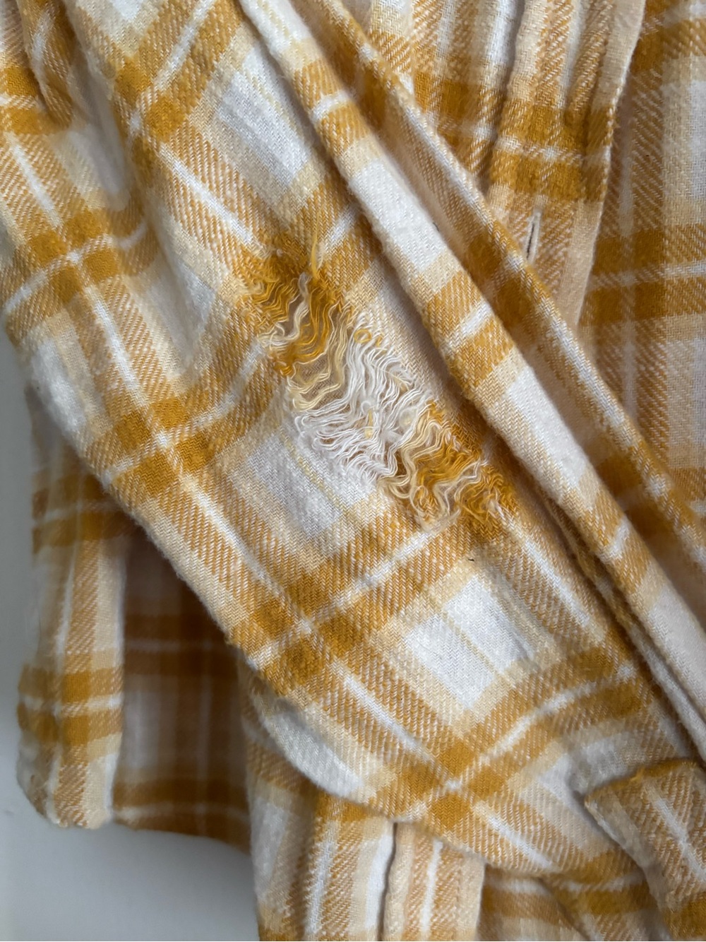 American Eagle Outfitters Yellow and White Plaid Button-Down Shirt - Picture 2 of 5